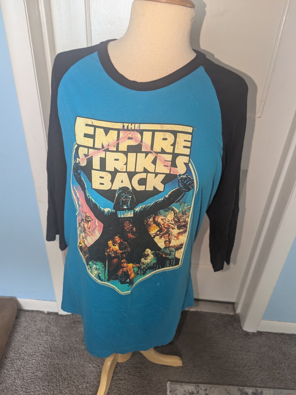 Star Wars The Empire Strikes Back Raglan Tee - Teal/Black